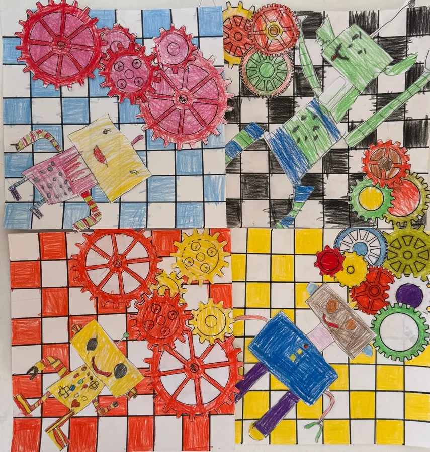 Pictures of gears and robots